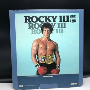 1983 VINTAGE SELECTAVISION VIDEODISC movie film video disc electronic media ced rca Rocky iii 3 balboa boxing Mr T Lang sylvester stallone