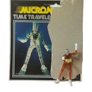 Micronauts Action Figure Toy Vtg Robot 1979 Mego Card Time Traveller Orange BMC1