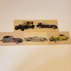 CARTOLINA ANTICA EPHEMERA Auto classica lotto misto carta da collezione post card non circolata diviso indietro mercedes marmon stutz rolls royce auto
