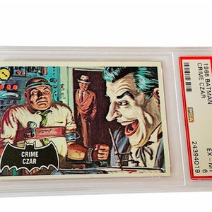 Batman Trading Card 1966 Topps TCG Periodieke publicaties DC Comics PSA 6 robin Justice League Bruce Wayne #10 Misdaad Tsaar Joker