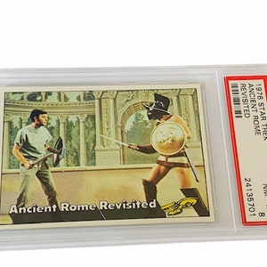 Star Trek Trading Card 1976 Topps Enterprise Captains Log originele serie vtg memorabilia gesorteerd PSA 8 Ancient Rome Revisited #71