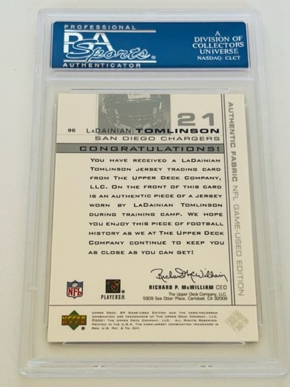 Ladainian Tomlinson Rookie RC 2001 SP Game Used Jersey Patch /500