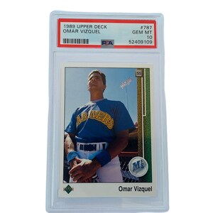 OMAR VIZQUEL ROOKIE 1989 Upper Deck #787 rc Psa Gem Mint 10 graded Mariners jersey non auto Hall Fame hof