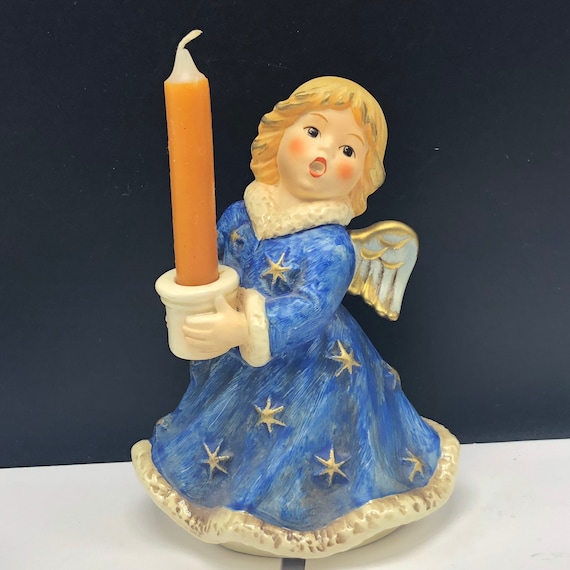 1966 GOEBEL ANGEL CANDLEHOLDER candlestick candle holder blue Etsy