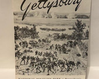 Vintage Gettysburg Reisgids Brochure Efemere Kaart Burgeroorlog PN Militair Park AC5