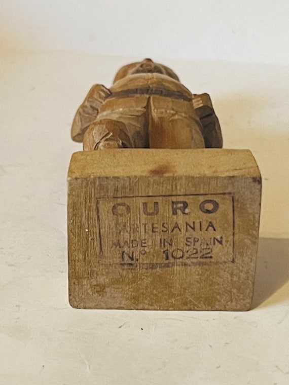 彫刻された木製のフィギュア スペイン Artesania Quro 木製 ブラック