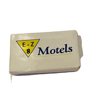 HOTEL MOTEL ADVERTISING Soap bar travel memorabilia souvenir unused sealed Americana vtg E-Z 8 easy 8 comfort clean