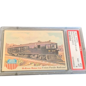 1955: Topps Mckeen Motor Car Rails Sails PSA 8 Mint #62 Union Pacific Railroad trains locomotive memorabilia trading card