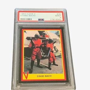 V Enemy Visitor Trading Card 1984 Fleer PSA 9 reptiel Stand Back #36 troopers skyfighter Diana RARE beoordeeld