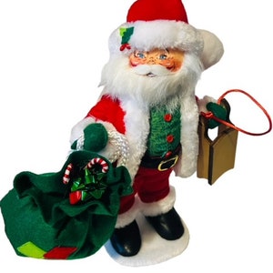Annalee Doll Santa Claus vtg Creepy toy figure 410220 present gift Christmas tag