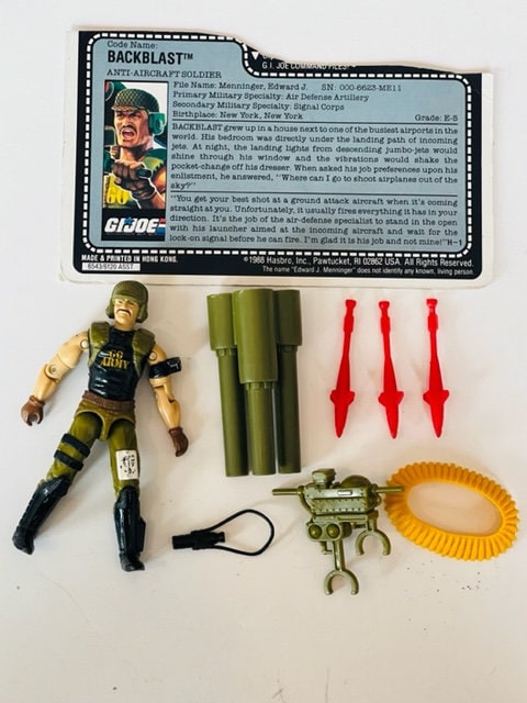 Gi Joe Cobra Figure Vtg Hasbro Complete Vtg File Card 1988