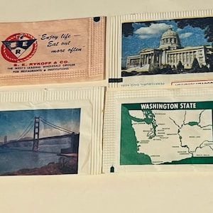 Sugar packet LOT 1960s advertising ephemera ad sign Washington Missouri Ohio OH