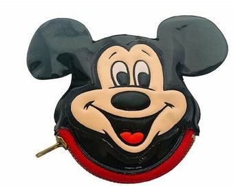 Disneyland Mickey Mouse vtg Squeaky case coin purse Theme park souvenir Disney