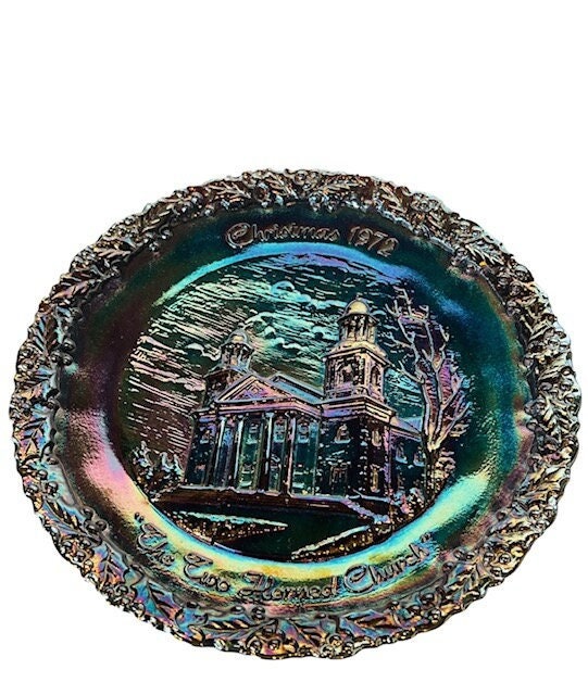 フェントン アート カーニバル ガラス コレクター プレート フィギュア