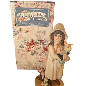 JAN HAGARA FIGURINE vintage porcelain statue victorian sculpture limited edition nib box coa miniature doll royal orleans Brooke Bunny