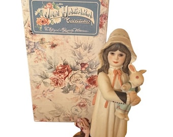 FIGURINE JAN HAGARA estátua de porcelana vintage escultura vitoriana edição limitada caixa de bico coa miniatura boneca royal orleans Brooke Bunny