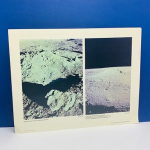 APOLLO 12 NASA PHOTOGRAPH official moon photo print astronaut space ephemera 14X11 for framing surveyor iii lunar surface rock mound BC2