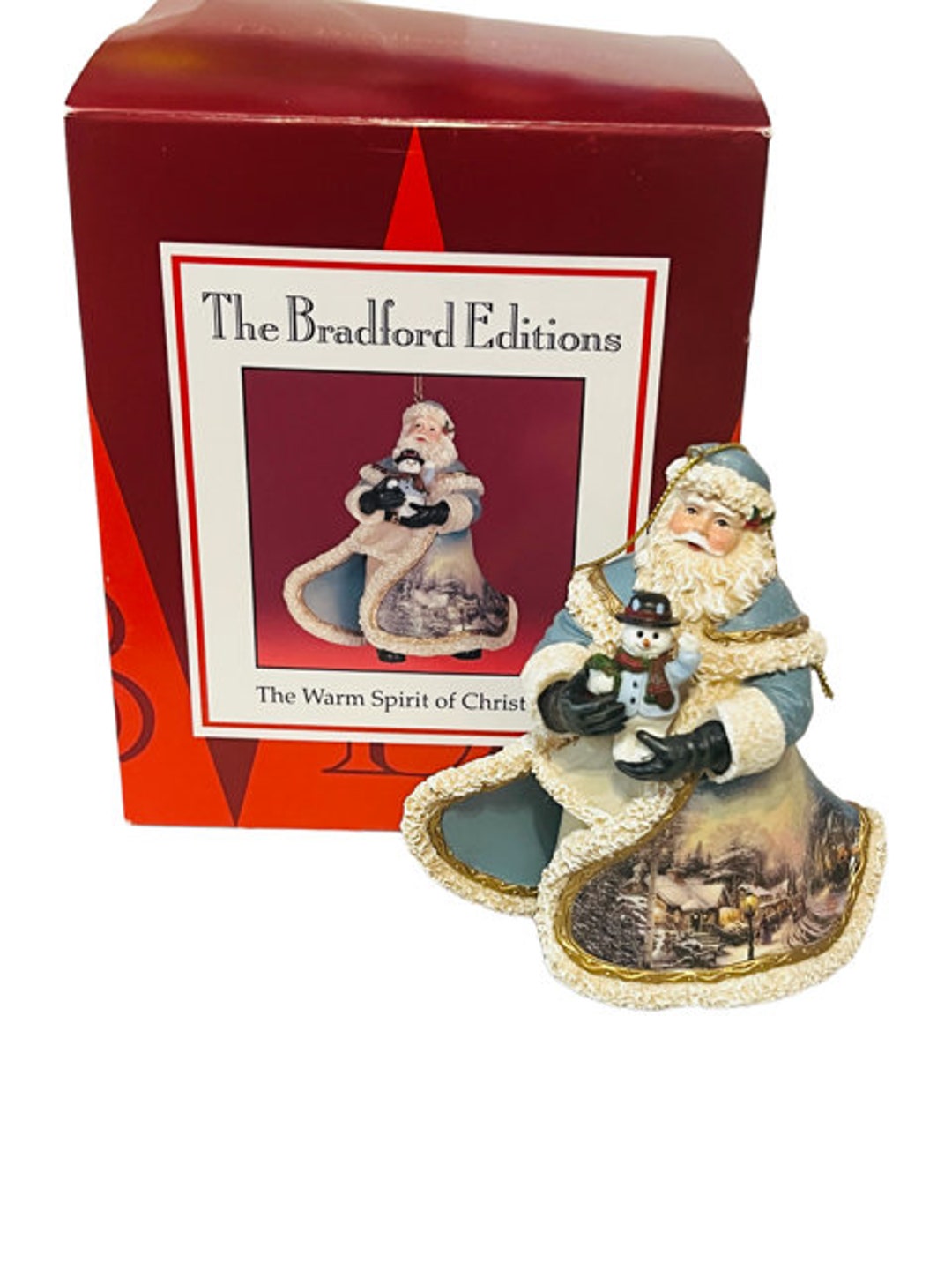 Thomas Kinkade Christmas Santa Ornament Spirit Christmas Bradford Exchange Box Etsy