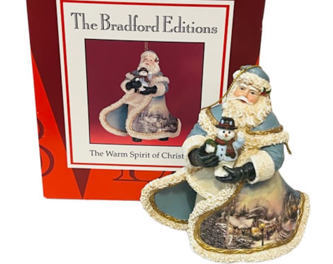 Thomas Kinkade Christmas Santa Ornament Spirit Christmas Bradford Exchange Box Etsy