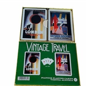 Card Deck vtg Playing casino poker Vintage Travel Platnik Vienna Austria London