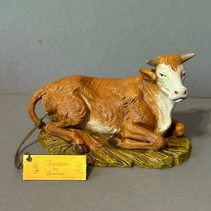 Vintage Roman Fontanini Animal Italy figurine Nativity Christmas Simonelli Cow Bull Calf
