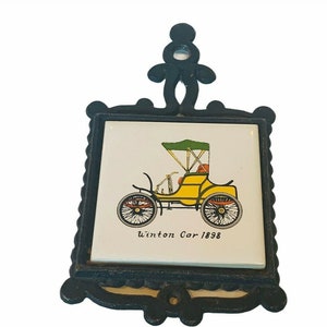 Cast Iron Trivet Classic car Winton 1898 automobile tile carriage decor touring