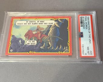 Masters of Universe Trading Card PSA 8 He-Man MOTU 1984 Mattel #20 Letzte Warnung