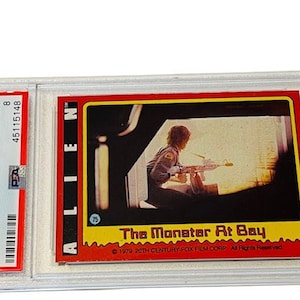 Alien Trading Card Ripley 1979 Fox 20th Sigourney Weaver PSA 8 Mint graded ZELDZAME scifi-memorabilia verzamelobject #75 Monster Bay-vlammenwerper