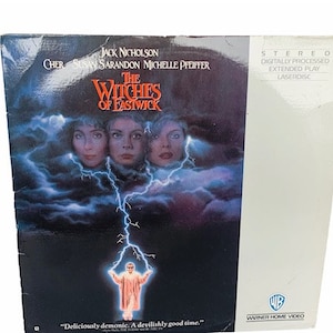 LASER DISC VIDEODISC Vintage laserdisc movie film video disc electronic media case cover 1987 Witches of Eastwick Jack Nicholson Cher