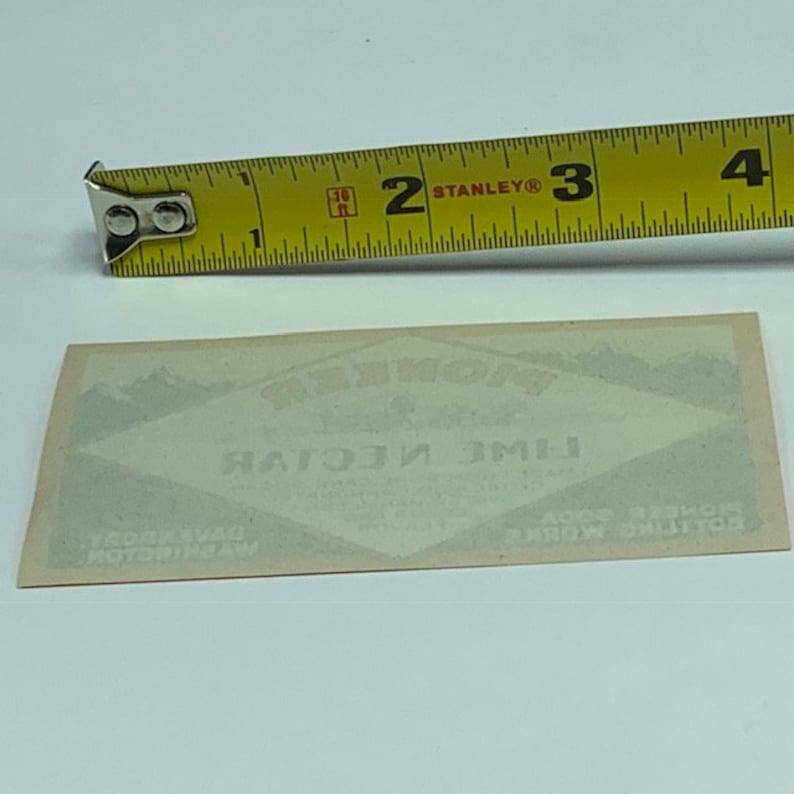 PAPER EPHEMERA COLLECTIBLE label soda pop advertising vintage vtg antique scrapbooking stationary Pioneer lime nectar davenport washington
