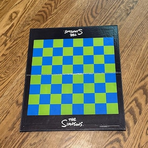 Vintage The Simpsons Figure 3D Chess Set Piece Board ONLY Game Part 1992 Folding