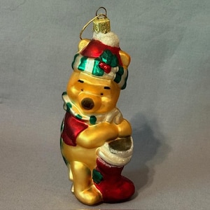 Vintage Winnie Pooh Christmas Ornament Disney Figurine Eeyore Tigger Stocking