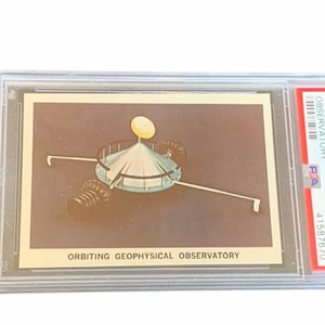 Space-Pak Military Trading Card vintage 1962 clasificado PSA 8 ejército marines fuerza aérea Nasa Apollo efímera #2 Observatorio Geofísico Orbital