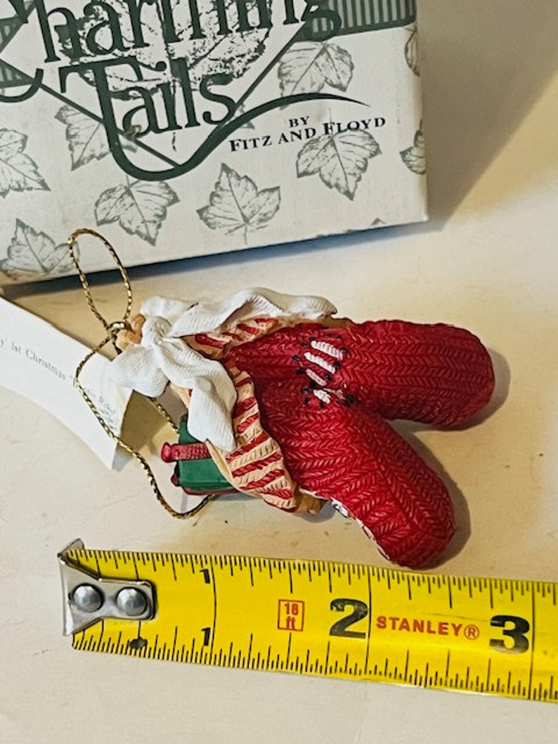 String. Sign Fitz Charming Tails Figurine Fitz Floyd Mouse Mice Anthropomorphic Bootie ...