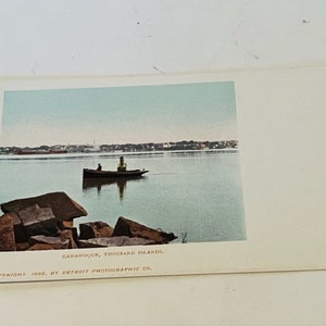 Antieke Ansichtkaart Ephemera papier verzamelbare postkaart souvenir verdeeld terug vintage vtg 1902 Gananoque Thousand Island Detroit Michigan