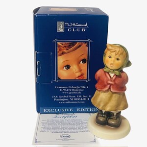 Goebel Hummel Figurine Germany box nib coa vtg #1994 Clear as Bell 2181 Club