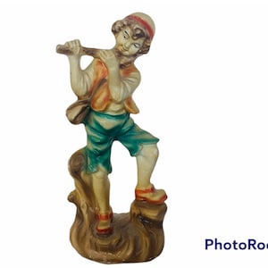 Christmas Nativity vintage Roman Fontanini figurine Italy Depose holiday resin sculpture vtg Italian Art Piper drummer boy shepherd