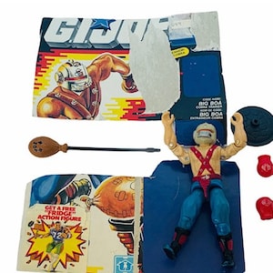 GI JOE HASBRO vintage Actionfigur Cobra Cobra Vintage 1987 Cobra Vintage 1987 Big Boa Karteikarte Boxer Boxhandschuhe Tasche Boxen Boxhandschuhe Tasche