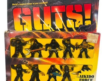 Aikido Force G.U.T.S. Mattel Soldiers Vtg Figures MOC Box Ninja