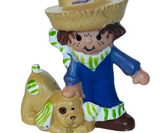 Strawberry Shortcake 1982 giocattolo figura bambola pvc Kenner vtg mini Huckleberry Pie cane pupcake pup cake torta