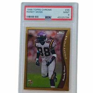 RANDY MOSS ROOKIE 1998 Topps Chrom Rc Graded Psa Mint 9 Vikings Patriots Raiders Hall Fame hof nicht auto Florida State