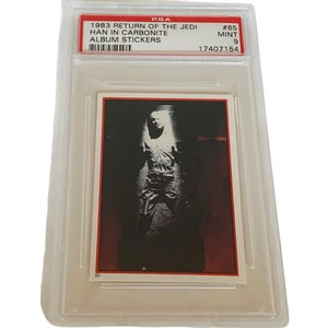Star Wars Trading Card Vintage Graded PSA 9 Mint vtg #65 Rückkehr Jedi Han Solo Carbonit Album Aufkleber Jabba Hutt Boba Fett erfassen selten