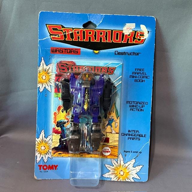 Saw-tooth Starriors Action Figure 1984 Tomy Vtg Destructor Wastor
