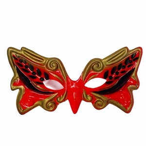 Halloween Costume Mask Vtg decoration RARE Ben Cooper plastic collectible Ballroom owl bird Purge orange gold BC2