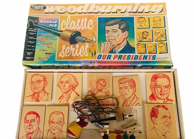 Vintage Electric Wood Burning Wonder Pen Tool Kit Paint Plaque Foil ATF  Toys