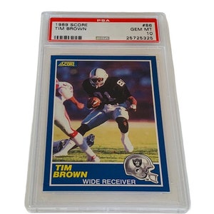 TIM BROWN ROOKIE 1989 Score #86 Rc graded Psa gem mint 10 Oakland Raiders Notre Dame Hall Fame hof non auto rare