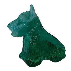 Figura de cachorro de perro Schnauzer de cristal de Boyd&#39;s, escultura coleccionable, decoración, regalo, miniatura, terrier escocés, Scotty, Scottie, Charlie, verde leche