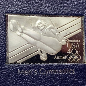 FRANKLIN MINT OLYMPICS 1984 Real Sterling Silver Postage Stamp