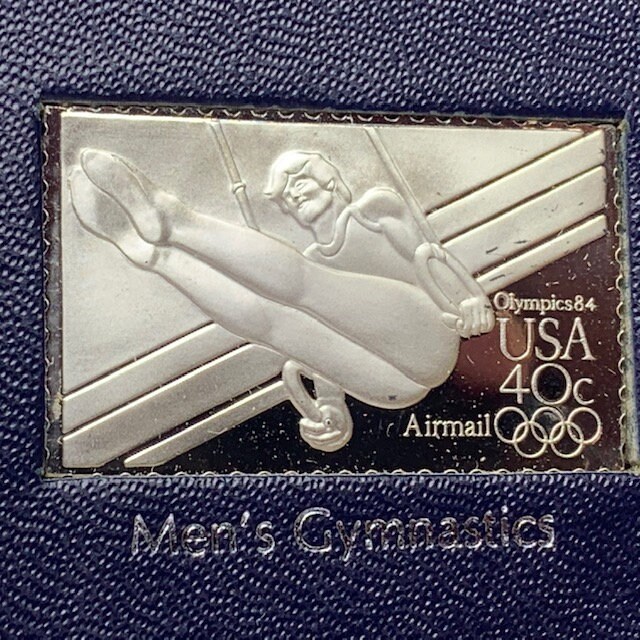 FRANKLIN MINT OLYMPICS 1984 Real Sterling Silver Postage Stamp