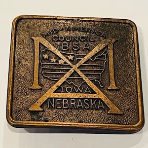 Boy Scouts Girl Cub Belt Buckle Memorabilia Belt Buckle Iowa Nebraska Brass BSA